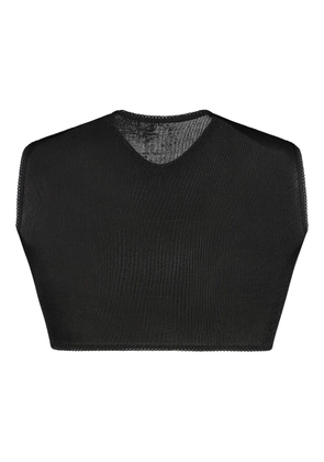 Anna October twisted-front crop top - Black
