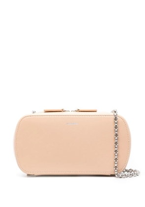 Jil Sander logo-print leather shoulder bag - Pink