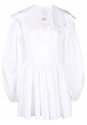 Patou V-neck cotton dress - White