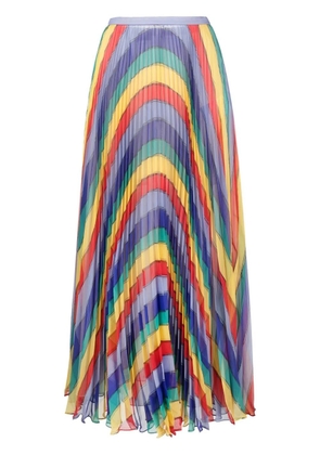 Rochas wave print pleated skirt - Blue