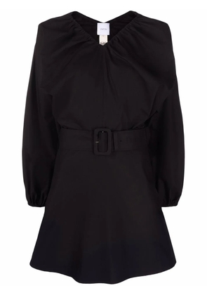 Patou balloon-sleeve belted mini dress - Black