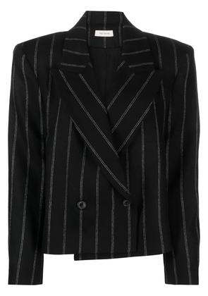 The Mannei striped double-breasted wool blazer - Black