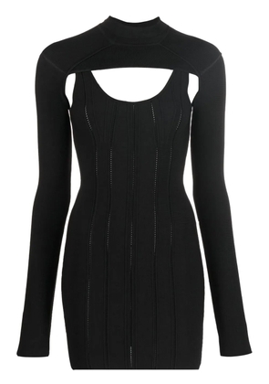 Roberto Cavalli removable-bolero ribbed-knit mini dress - Black