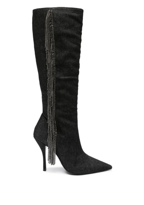 Stuart Weitzman Crystal Fringe 100mm knee-high boots - Black