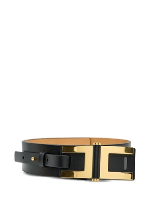 Elisabetta Franchi logo-plaque belt - Black