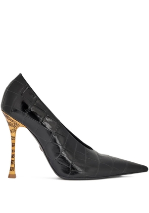 Roberto Cavalli crocodile-effect pointed-toe pumps - Black