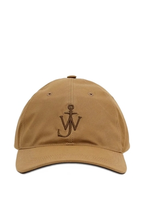 JW Anderson logo-embroidery baseball cap - Brown