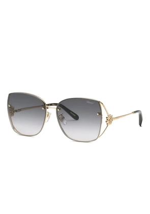 Chopard Eyewear flower-embellished geometric sunglasses - Gold
