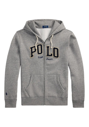 Polo Ralph Lauren logo-patch zip-up hoodie - Grey