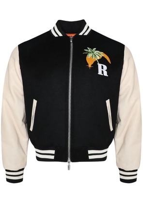 RHUDE logo-embroidered bomber jacket - Black