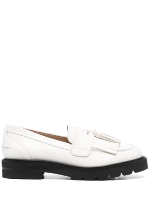 Stuart Weitzman Mila Lift Pearl leather loafers - White