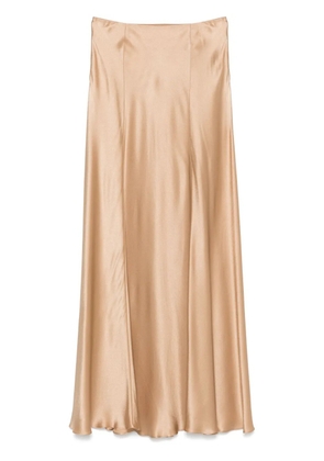 Alberta Ferretti satin maxi skirt - Brown