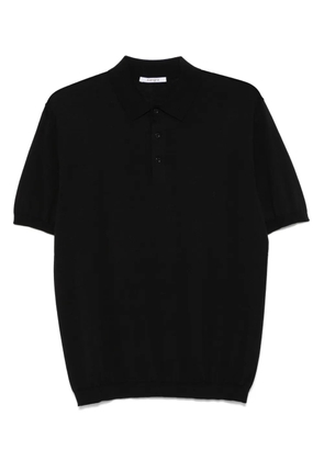 Kangra fine-ribbed polo shirt - Black