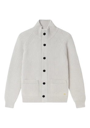 Greyed high neck button cardigan