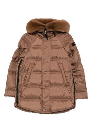 Peuterey logo-patch parka coat - Brown