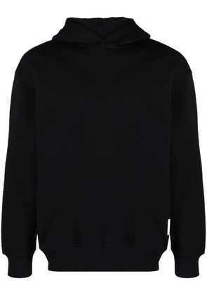 Emporio Armani logo-patch cotton hoodie - Blue