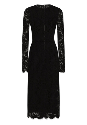 Dolce & Gabbana floral-lace midi dress - Black