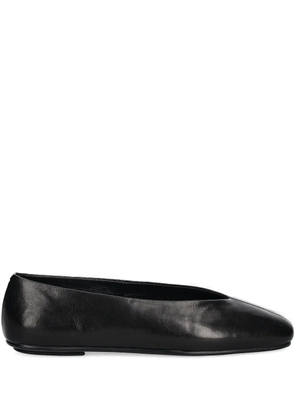 Jeffrey Campbell square-toe leather flats - Black
