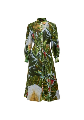 FARM Rio belted floral midi dress - Green