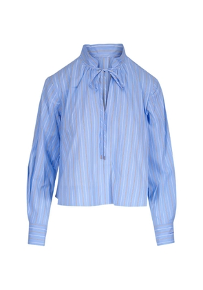 Veronica Beard Kaits striped tie blouse - Blue