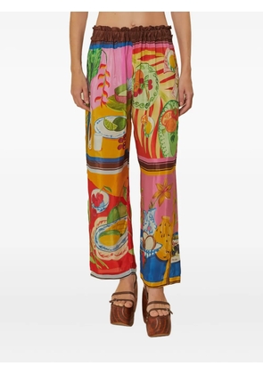 FARM Rio ruffled printed trousers - Pink