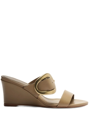 FARM Rio buckled mules - Brown