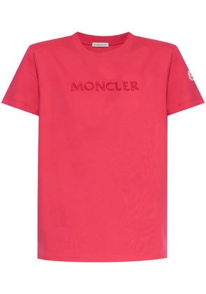 Moncler logo-embroidered T-shirt - Pink