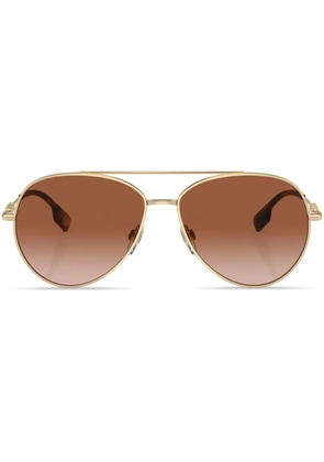 Burberry Eyewear logo-plaque pilot-frame sunglasses - Gold