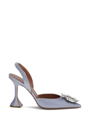 Amina Muaddi embellishment slingback pumps - Blue