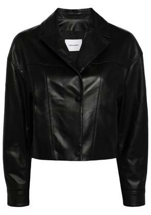 Yves Salomon cropped leather jacket - Black
