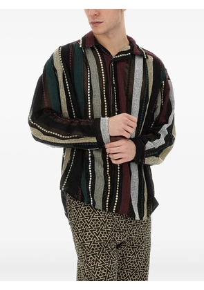 AIE stripe-embroidered shirt - Black