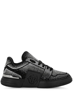 Philipp Plein Strass Hexagon Suede Sneakers - Black