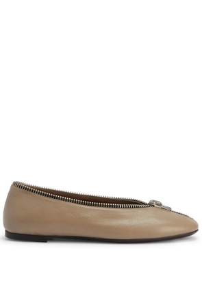 Giuseppe Zanotti Leather ballet flats - Neutrals