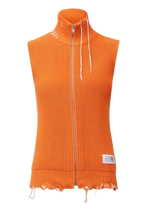 MM6 Maison Margiela ribbed-knit cardigan - Orange