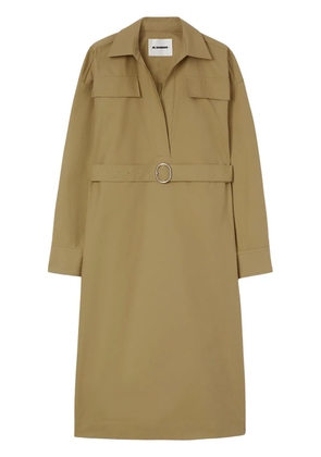 Jil Sander classic-collar cotton dress - Brown