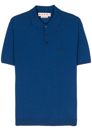 Marni logo-embroidered polo shirt - Blue