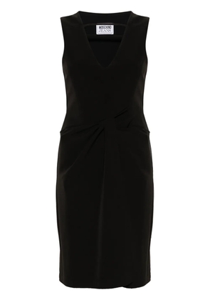 MOSCHINO JEANS gathered V-neck dress - Black