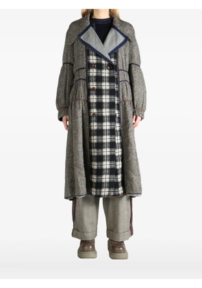 COMMUNS checked wool coat - Grey