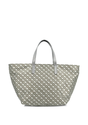 Gherardini metallic-handle logo tote bag - Green