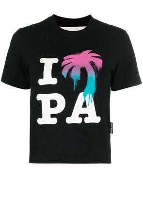 Palm Angels logo-print organic cotton T-shirt - Black