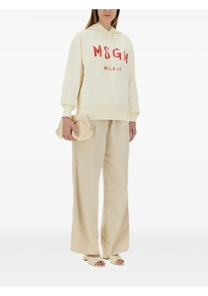 MSGM logo-print hoodie - Neutrals