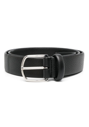 Canali engraved-logo buckle belt - Black
