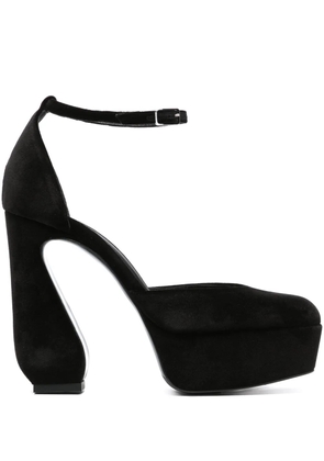 Si Rossi 85mm velvet-finish sculpted-heel pumps - Black