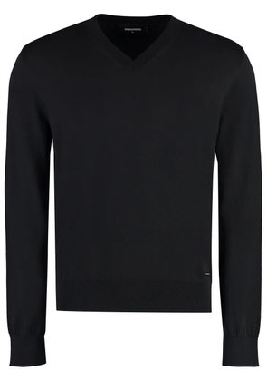DSQUARED2 cotton v-neck sweater - Black