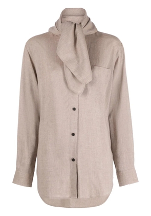 TOTEME scarf-collar long-sleeve shirt - Brown