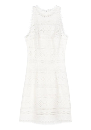 Ermanno Scervino fringed knitted mini dress - White