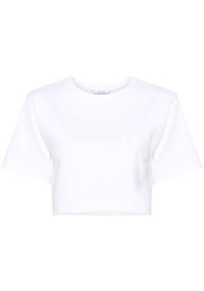 Max Mara logo-print cropped T-shirt - White
