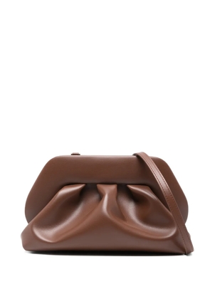 Themoirè ruched handle clutch bag - Brown