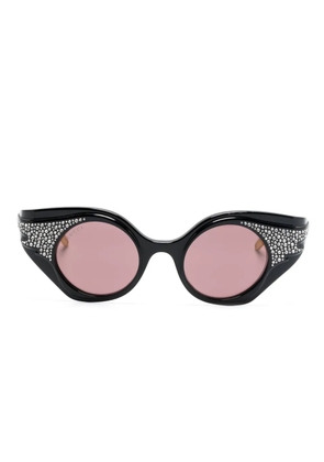 Gucci Eyewear crystal-embellished butterfly-frame sunglasses - Black