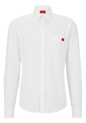 HUGO logo-appliqué cotton shirt - White